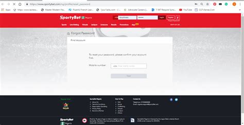 is my phone number my user id on sportybet|Forget password .